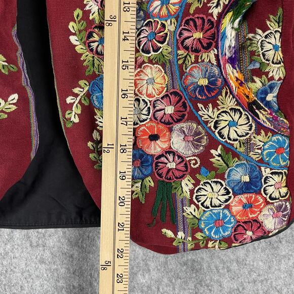 Casa Maya Guatemalan Vest Womens XL Floral Embroidery Huipil Boho Folk Artsy - Picture 7 of 14